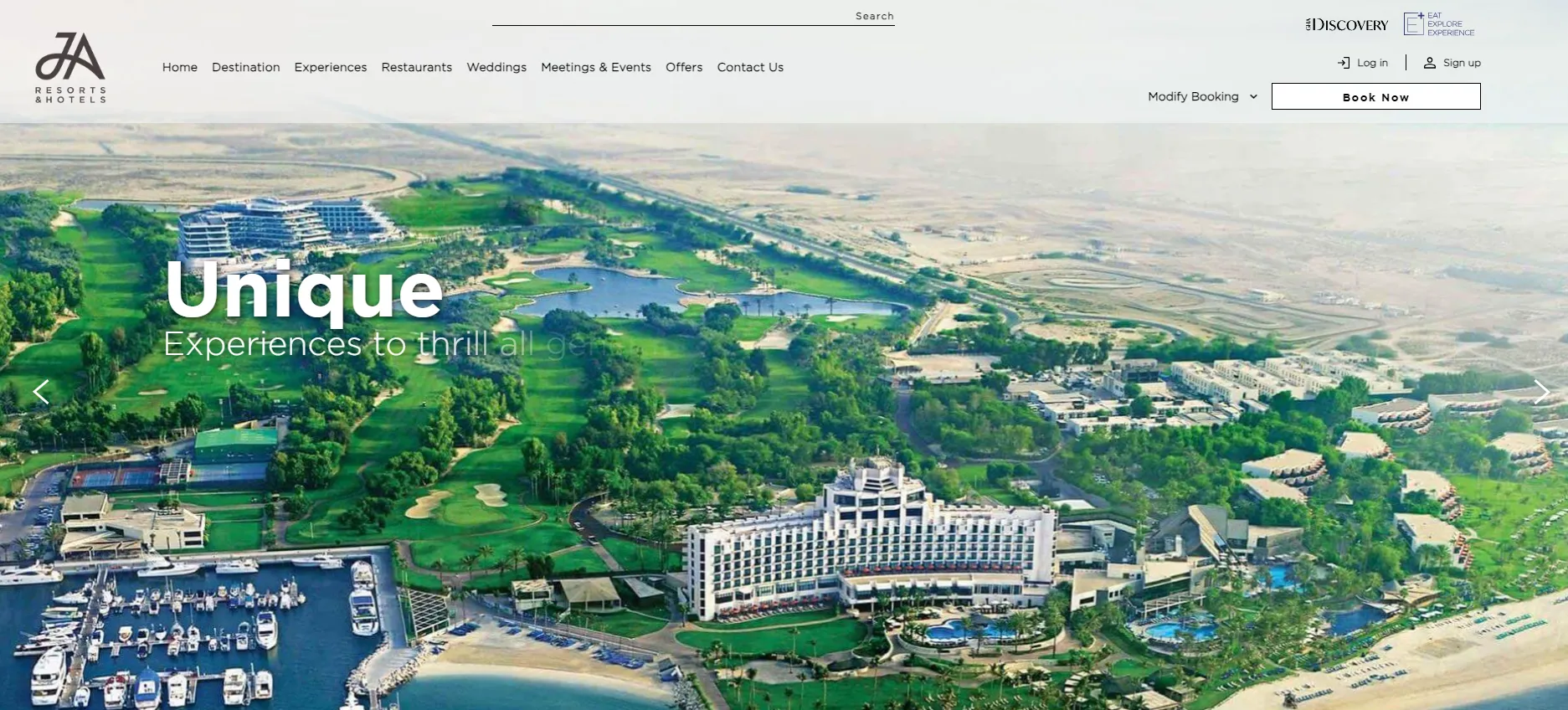 JA Hotels screenshot